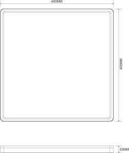 Plafoniera LED quadrata COLIS nera 50W, tonalità di bianco 3100 lm, plastica, dimensioni: 2,5 x 40 x 40 cm, IP20, Zuma Line