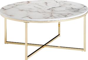 Tavolo 80x36x80 cm con aspetto marmo bianco | Wohnling