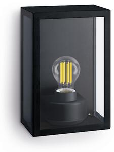 Lampada da parete per esterni ALZOR E27 IP44 nero Philips