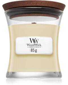 Woodwick White Teak candela profumata con stoppino in legno 85 g
