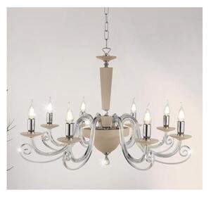 CHERUBINI 8 LUCI LAMPADARIO CLASSICO ED ELEGANTE IN CRISTALLO E VETRO 3 FINITURE DI ONDALUCE