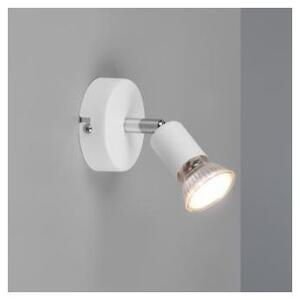 PARIS SPOT AD 1 LUCE LED GU10 CON SNODO IN METALLO BIANCO, NERO O ALLUMINIO DIAMETRO CM 8