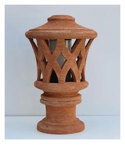 1018P PALETTO DA ESTERNI IN TERRACOTTA INTAGLIATO A MANO MADE IN ITALY ALTEZZA CM 50 IP55 ATTACCO E2