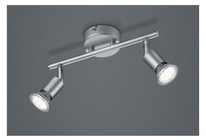 PARIS FARETTO DA SOFFITTO CON 2 SPOT LED GU10 CON SNODI BIANCO,ACCIAIO O NERO LARGHEZZA CM 25