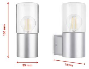 Briloner 320504TF - Applique da esterno 1xE27/12W/230V IP44 argento