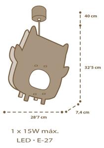 Dalber 63397 - Lampadario per bambini OWL 1xE27/15W/230V
