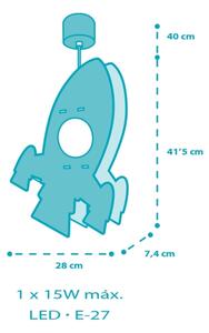 Dalber 63357 - Lampadario per bambini ROCKET 1xE27/15W/230V