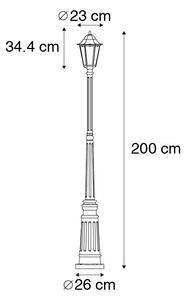 Lanterna da esterno classica nera 200 cm IP44 - Avana