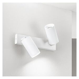 772 773 LAMPADA A 2 LUCI ORIENTABILI IN ALLUMINIO BIANCO O NERO DA SOFFITTO O DA PARETE PORTALAMPADE GU10 DI ISYLUCE