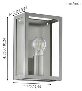 Eglo 94827 - Lampada da esterno ALAMONTE 1xE27/60W/230V IP44