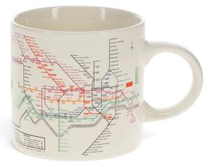 Tazza in ceramica beige da 350 ml Heritage Tube Map - Rex London