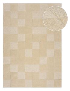 Tappeto in lana beige 200x290 cm Checkerboard - Flair Rugs