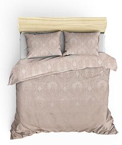 Set con copriletto e federa beige in tessuto damascato 240x260 cm Beste – Mijolnir