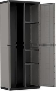 KIS OUTLET - Armadio da Esterno Portascope in Resina Antipioggia 2 ante 3 ripiani Dimensioni 68x39x166 cm colore Grigio