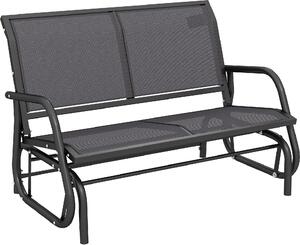 VivaGarden OUTLET - Panchina da Giardino a Dondolo in Metallo/Texteline Dimensioni 120x70x85 cm colore Grigio