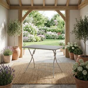 VivaGarden OUTLET - Tavolo da Giardino Pieghevole Rettangolare Dimensioni 120x80x75 cm colore Rovere Grigio - Bingo