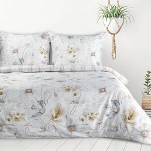 Biancheria da letto reversibile con una discreta stampa di fiori - bianco 3 parti: 1pc 220x200 + 2pc 70x80