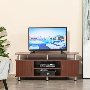 HOMCOM Mobile porta tv, Supporto TV Mobile Moderno, colore Marrone 120 × 39.5 × 52cm