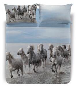 Completo lenzuola copriletto MATRIMONIALE Caleffi della Collezione Sogni di Viaggio by Marco Carmassi Art. WILD HORSES