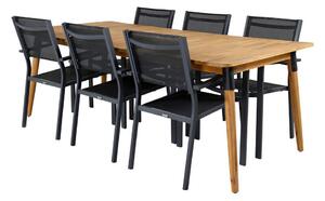Tavolo e sedie set Dallas 3679Legno, Tessile, Metallo