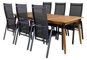 Tavolo e sedie set Dallas 3680Legno, Tessile, Metallo