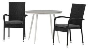 Tavolo e sedie set Dallas 3709Bianco plastica, Metallo