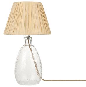 Lampada da tavolo con base in vetro trasparente e paralume naturale Luce da comodino Beliani