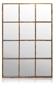 Casa Chic Soho specchio finestra, cornice in metallo, rettangolare, 90 x 60 cm, vintage
