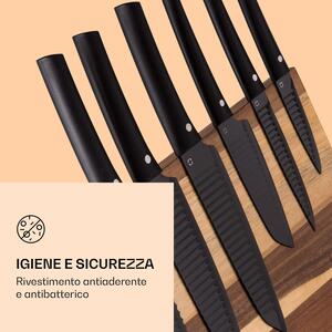 Klarstein Kissaki - Set di coltelli, magnetico, rivestimento antiaderente, struttura ondulata