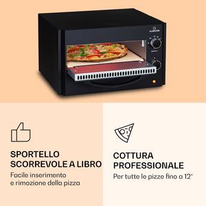 Klarstein Arezzo - Forno per pizza, pietra refrattaria rimovibile, alloggiamento in acciaio, 1770 W, 160-400 °C