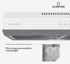 Klarstein Contempo 60 - Cappa aspirante sottopensile, 60 cm, 200 m3/ora, LED, acciaio inox, vetro acrilico