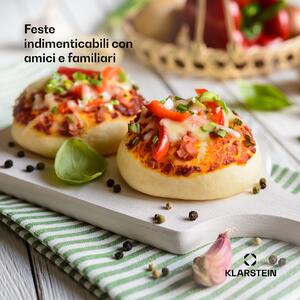 Klarstein Marinara - Forno per la pizza 3 in 1 con grill e raclette, 1200 W, 6 mini pale per la pizza