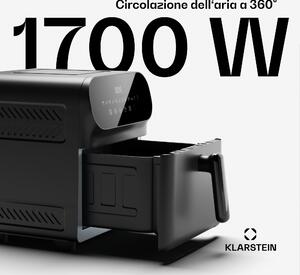 Klarstein AeroCrisp 6 Digital - Friggitrice ad aria calda, 1700 W, 6 L, 12 programmi, touch