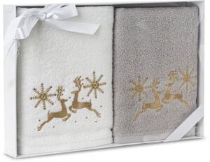 Set di asciugamani natalizi in cotone con renne Šírka: 50 cm | Dĺžka: 90 cm