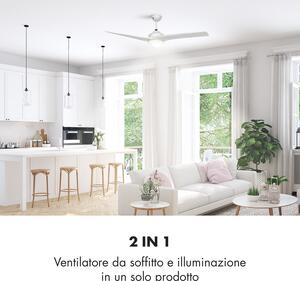 Klarstein Figo Ventilatore da Soffitto 52" 55W Lampadario 2x42W Telecomando bianco