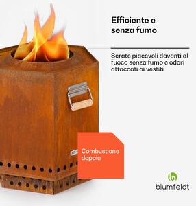 Blumfeldt Mojanda - Braciere, senza fumo, robusto, attizzatoio, copertura antipioggia