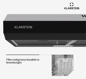 Klarstein Contempo 90 - Cappa aspirante sottopensile, 90 cm, 200 m3/ora, LED, acciaio inox, vetro acrilico