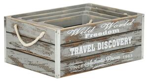 GREYSON - set di 4 cassette in legno