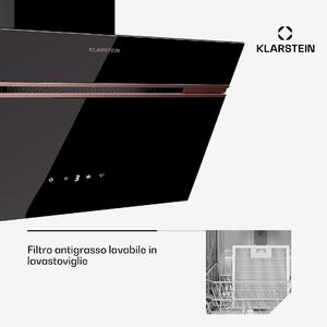 Klarstein Alina 3.0 60 - Cappa aspirante, 60 cm, 324 m3/ora, schermo LED, luce ambiente, WiFi