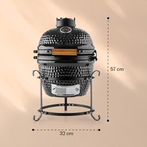 Klarstein Princesize barbecue Kamado grill in ceramica griglia in acciaio inox griglia affumicatore BBQ nero