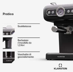 Klarstein Espressionata Evo macchina per espresso, 950W, 19 bar, 1,2L, 2 tazzine