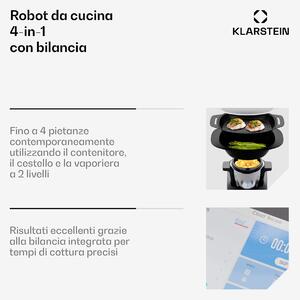 Klarstein Aria Grande - Robot da cucina, 1700 watt, 4,7 L, controllo tramite app, attacco per cottura al vapore, display TFT da 7"