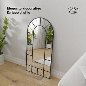 Casa Chic Archway - Specchio a parete dal design francese, cornice in alluminio, 46 x 86 cm
