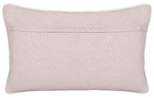 Set di 2 cuscini in cotone ricamati con motivo a cuoricini rosa 30 x 50 cm morbida imbottitura Beliani