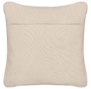 Set di 2 cuscini in cotone ricamati con motivo a cuoricini beige 45 x 45 cm morbida imbottitura Beliani