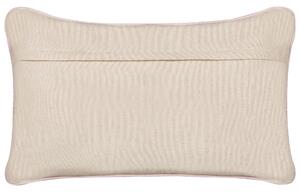 Set di 2 cuscini in cotone ricamati con motivo a cuoricini beige 30 x 50 cm morbida imbottitura Beliani