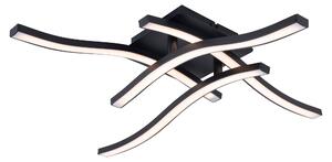 Plafoniera LED, metallo, nero, L 45 cm