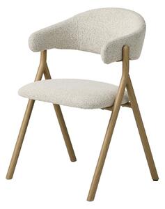 Sedia da pranzo color crema/di colore naturale imbottito con braccioli Frances – Unique Furniture