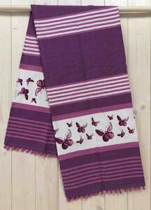 Telo mare Fouta Singolo con Righe e Farfalle