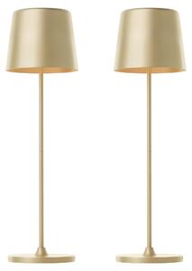 BRILLIANT Lampada da tavolo ricaricabile a LED Kaami, 2 W, 310 lm, 3000 K, oro, set da 2
